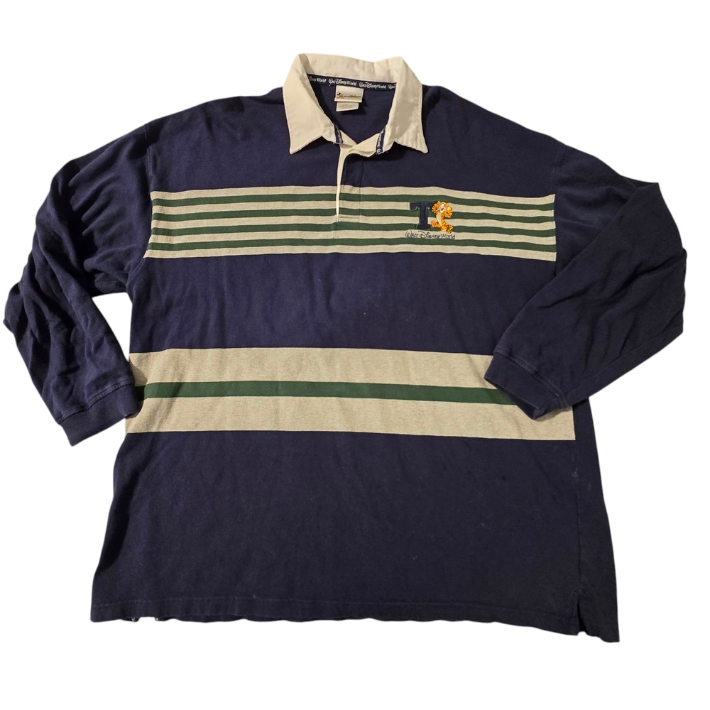 Vintage Walt Disney World Tigger Rugby Shirt Colorblock Size XXL 90's